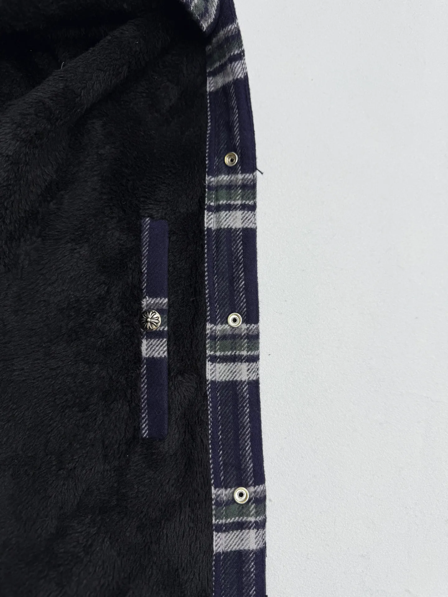 P680 Chrome Hearts Chrome Hearts Plaid Velvet Shirt Jacket S/M/L/XL